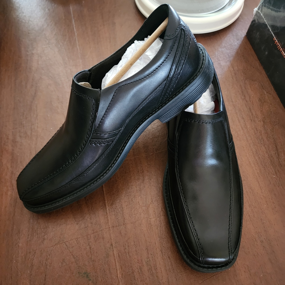 Rockport Black Leather Slip-On Loafers